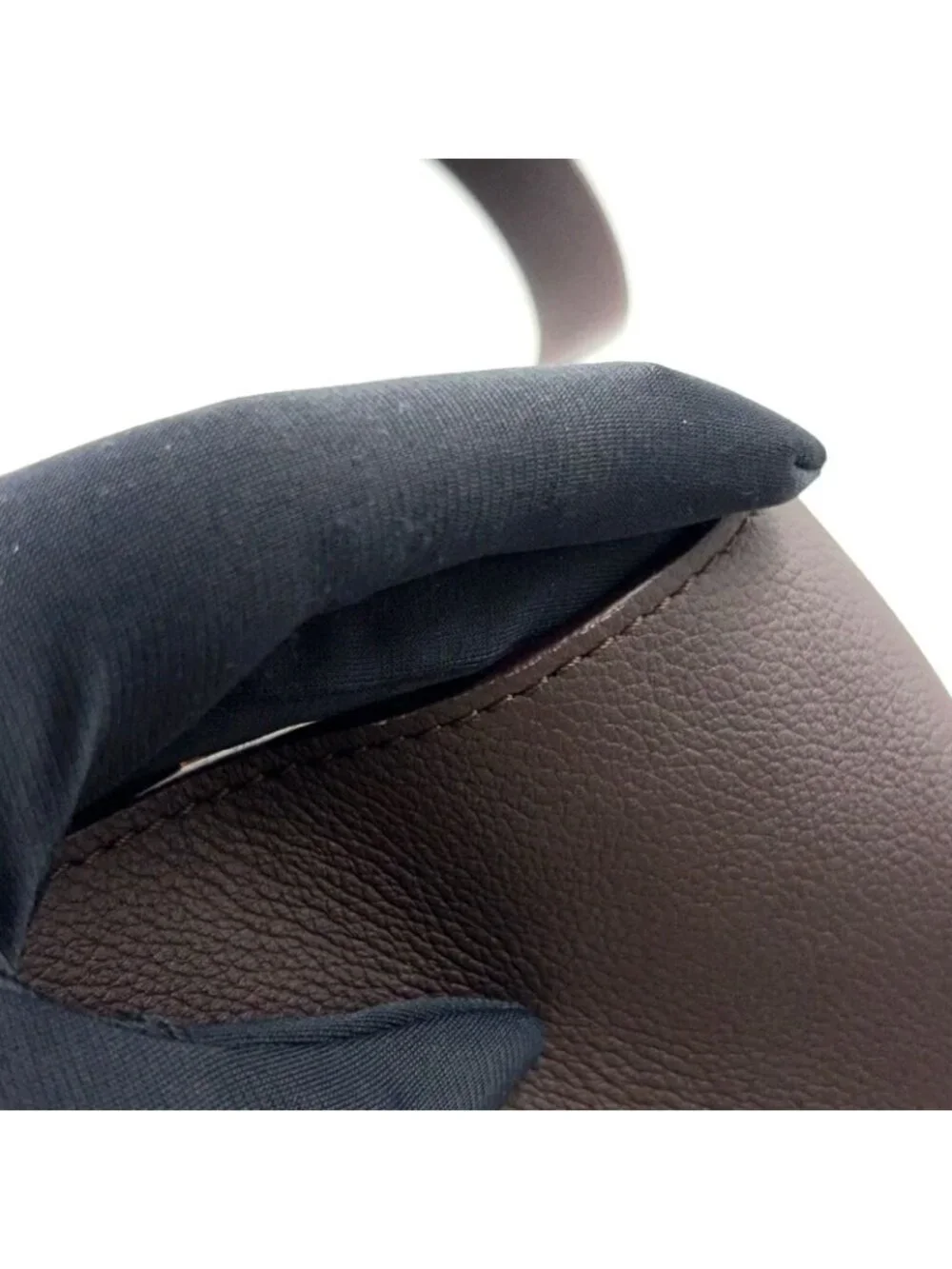 Louis Vuitton Lowkey Hobo MM Gray Leather Dark Brown Gold